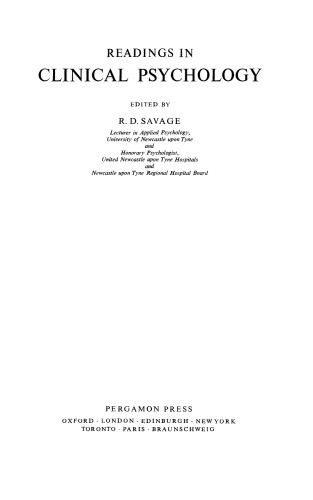 Readings in Clinical Psychology