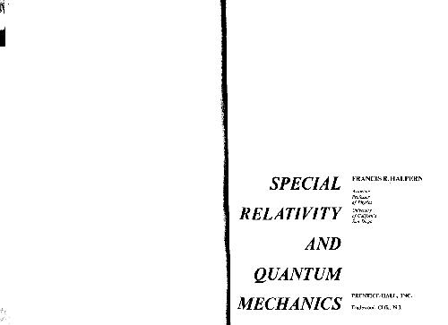 Special Relativity and Quantum Mechanics