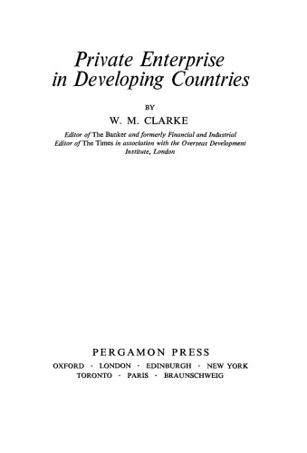 Private Enterprise in Developing Countries