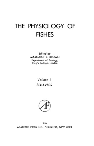 The Physiology of Fishes. Behavior