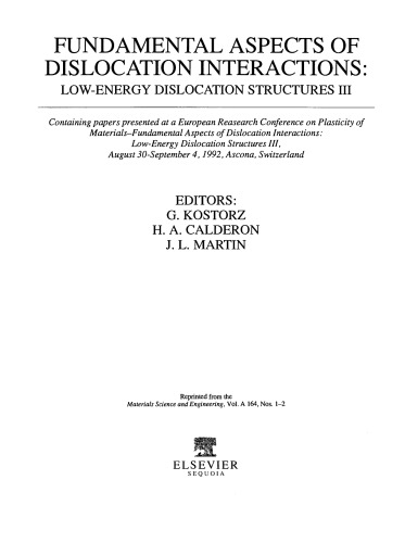 Fundamental Aspects of Dislocation Interactions. Low-Energy Dislocation Structures III