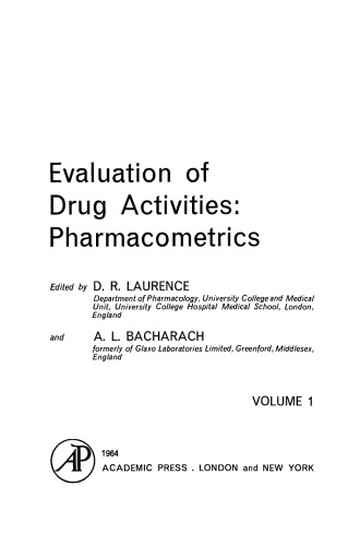 Evaluation of Drug Activities. Pharmacometrics