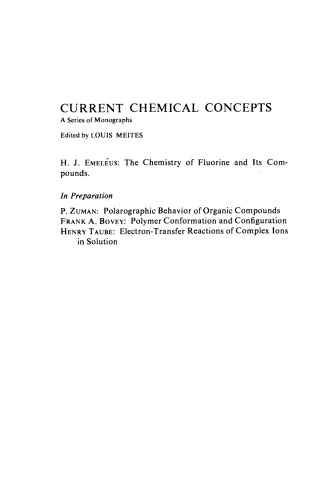The Chemistry of Fluorine and its Compounds