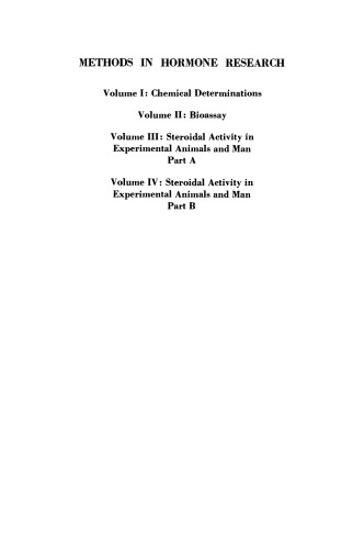 Steroidal Activity in Experimental Animals and Man