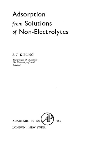Adsorption from Solutions of Non-Electrolytes