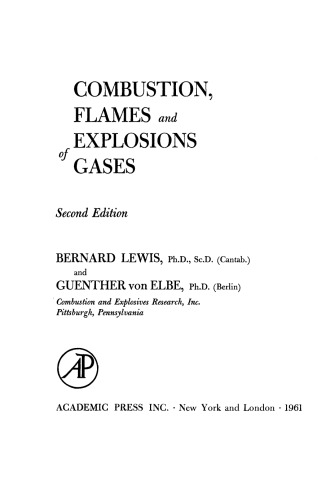 Combustion, Flames and Explosions of Gases