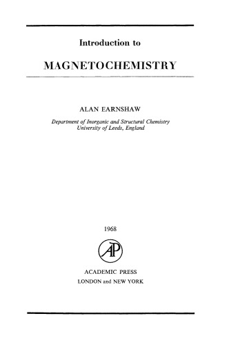Introduction to Magnetochemistry