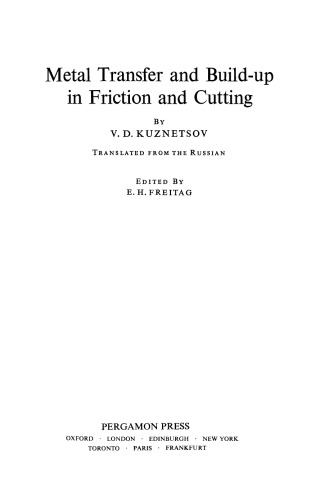 Metal Transfer and Build-Up in Friction and Cutting