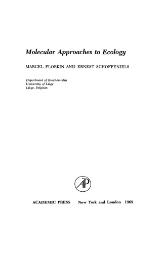 Molecular Approaches to Ecology