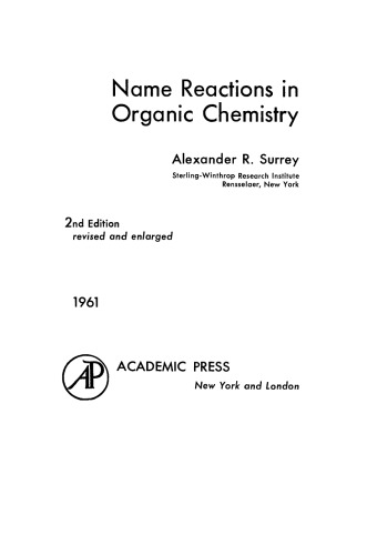 Name Reactions in Organic Chemistry