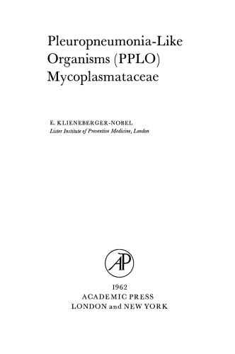 Pleuropneumonia-Like Organisms (PPLO): Mycoplasmataceae