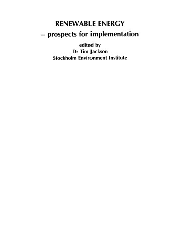 Renewable Energy. Prospects for Implementation