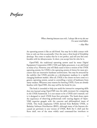 UNIX for Open: VMS Users