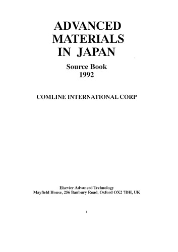 Advanced Materials in Japan. Source Book 1992