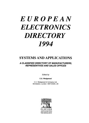 European Electronics Directory 1994. Systems and Applications
