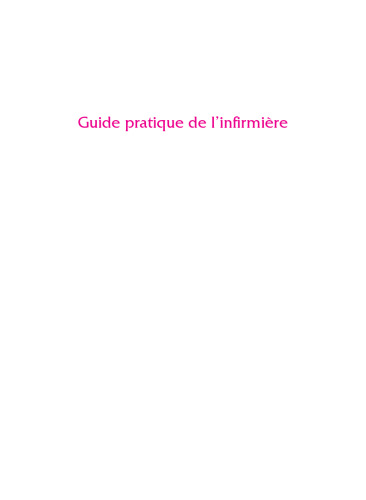Guide Pratique De L'infirmière