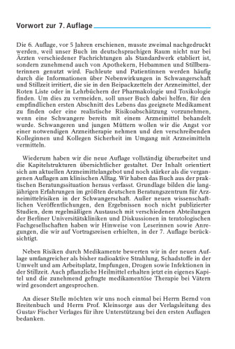 Arzneiverordnung in Schwangerschaft und Stillzeit. unter Mitarbeit von Corinna Weber-Schöndorfer