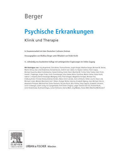 Psychische Erkrankungen. Klinik und Therapie