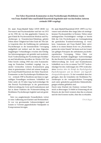 Kommentar Psychotherapie–Richtlinien