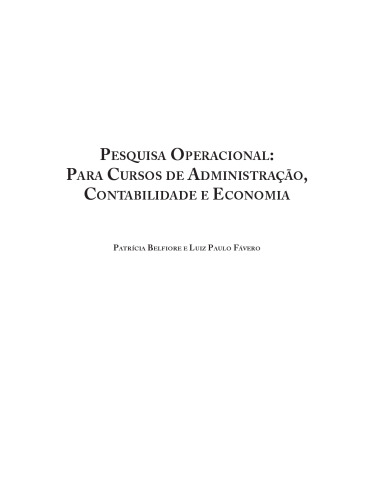 Pesquisa operacional Para Cursos De Administração