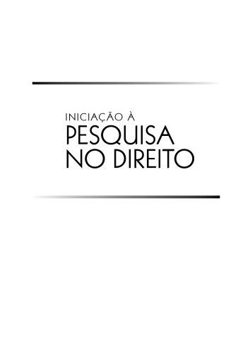 Iniciação À Pesquisa No Direito