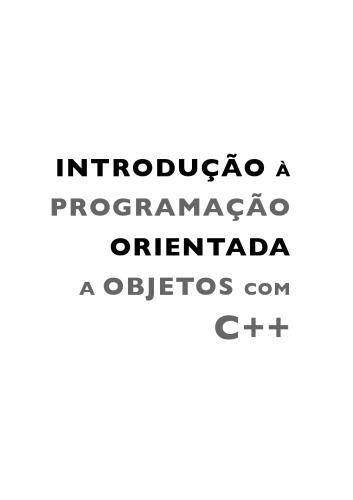 Introdução À Programação orientada a objetos Com C++