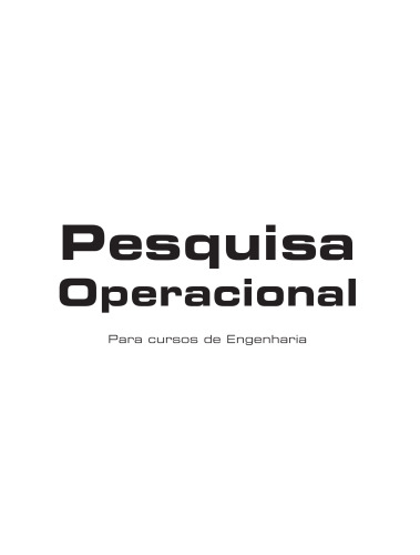 Pesquisa operacional Para Cursos De Engenharia