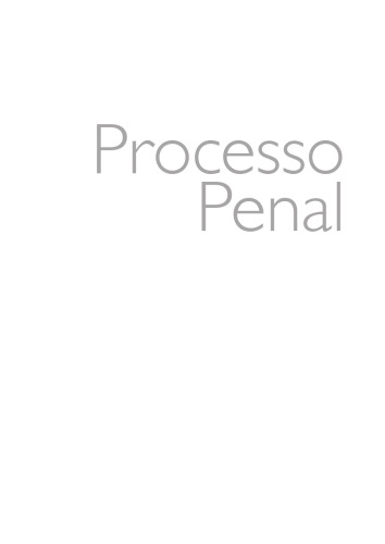 Processo Penal – Série Universitária