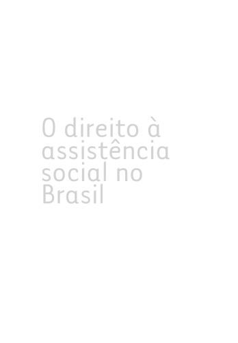 O Direito À Assistência Social No Brasil