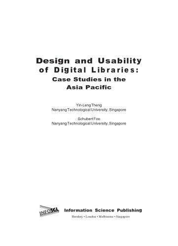 Design and Usability of Digital Libraries: Case Studies in the Asia Pacific