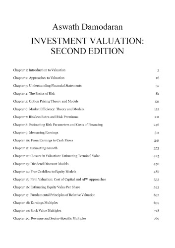 Investment Valuation 2nd Edition University with Investment Set