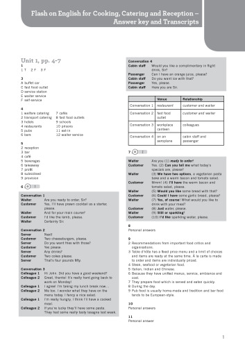 Flash on English: Cooking, Catering and Reception