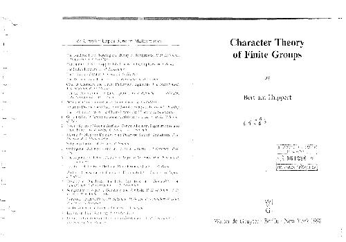 Character theory of finite groups