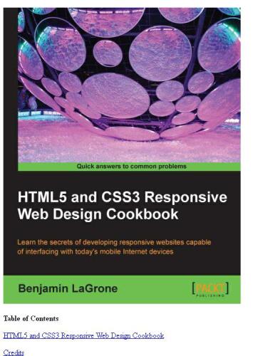 HTML5 and CSS3 Responsive Web Design Cookbook