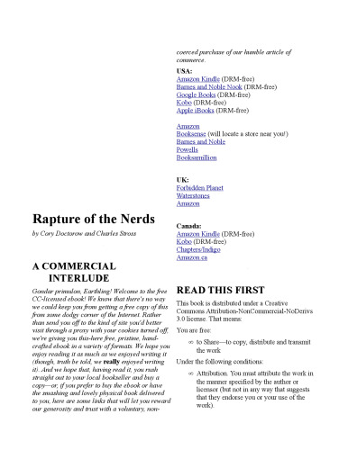 The Rapture of the Nerds: A tale of the singularity, posthumanity, and awkward social situations