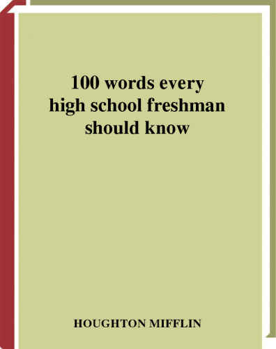 100 Words Every High School Freshman Should Know