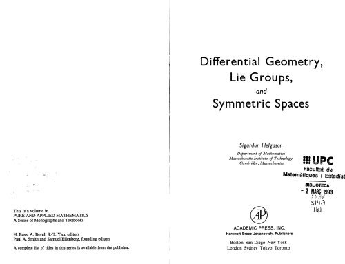 Differential Geometry, Lie Groups, and Symmetric Spaces, Volume 80
