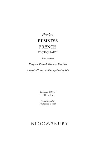 Pocket Business French Dictionary: Over 5, 000 Business Words and Expressions