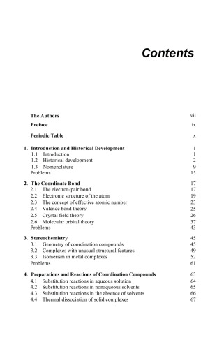 Coordination Chemistry