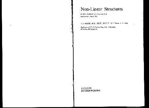 Non-linear structures: matrix methods of analysis and design by computers