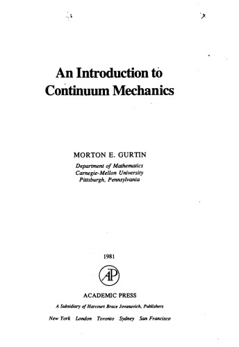 An Introduction to Continuum Mechanics