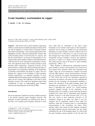 [Article] Grain Boundary Reorientation in Copper