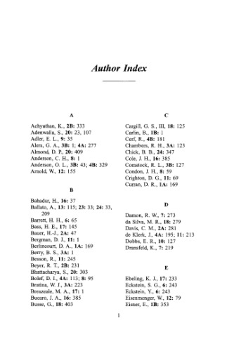 Physical acoustics, vol.25: Cumulative Subject and Author Index, including Tables of Contents