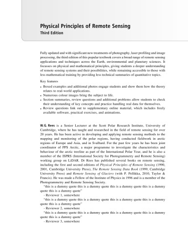 Physical principles of remote sensing