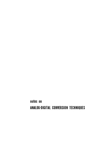 Analog-digital conversion techniques