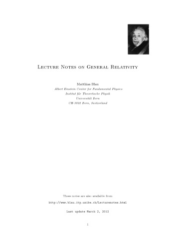 Lecture notes on general relativity
