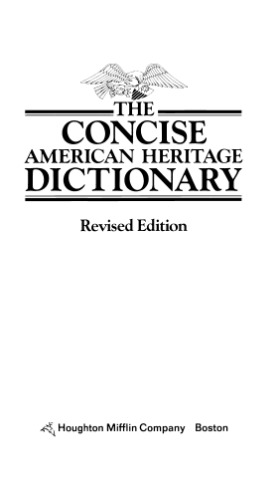 The concise American Heritage dictionary