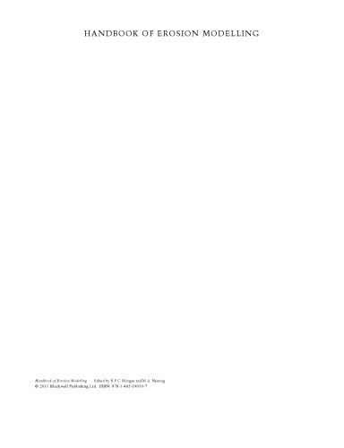 Handbook of erosion modelling