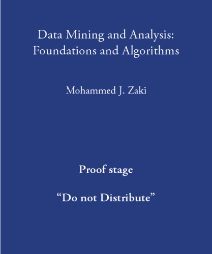 Data Mining and Analysis: Fundamental Concepts and Algorithms