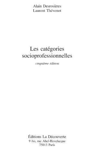 Les catégories socio-professionnelles